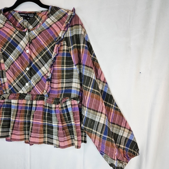Veronica Beard Multicolor Plaid Blouse - Picture 5 of 16